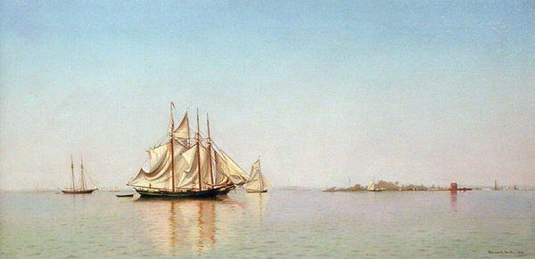 Off City Island, New York door Francis Augustus Silva