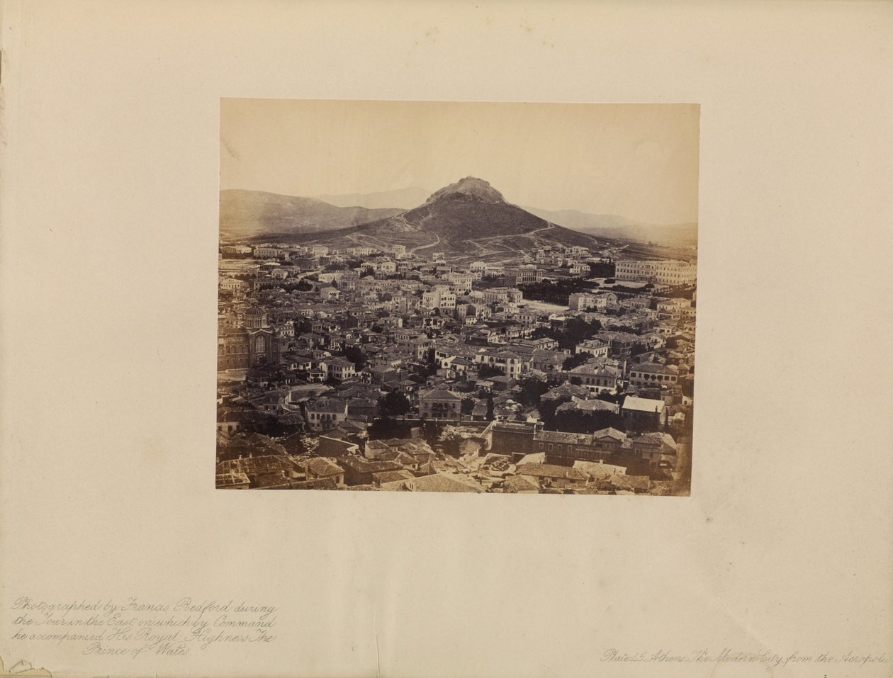 Athene - De moderne stad vanaf de Akropolis door Francis Bedford