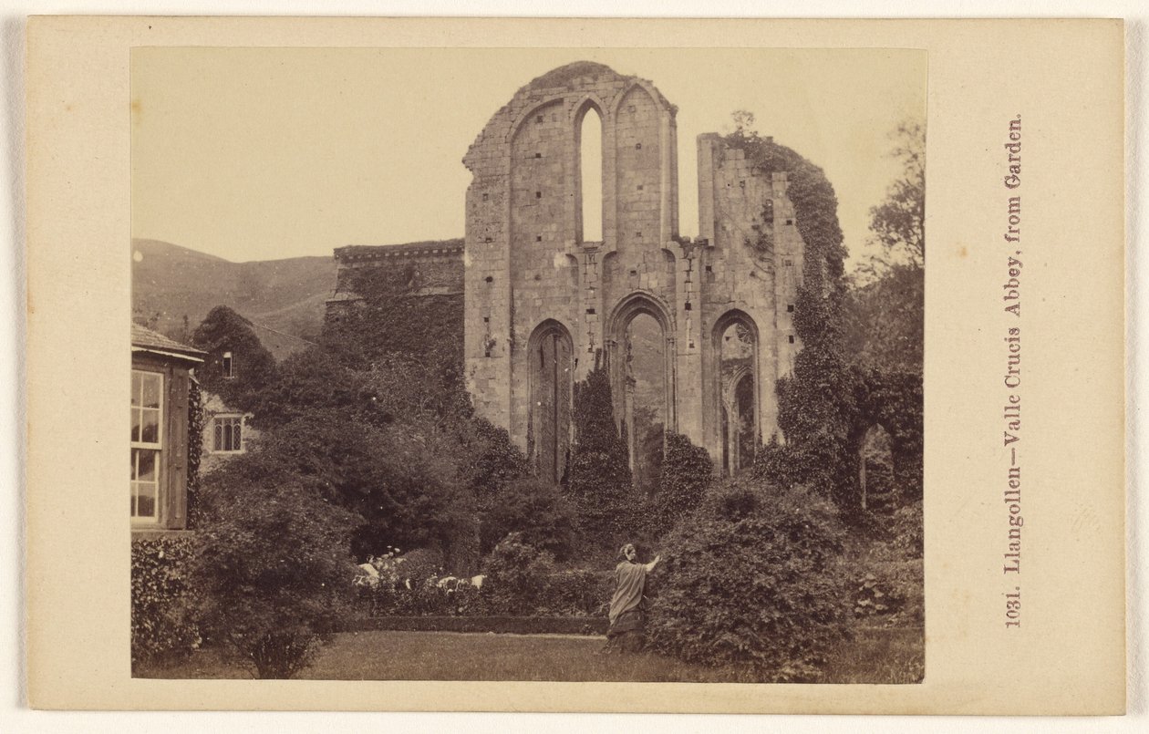 Llangollen - Abdij van Valle Crucis, vanuit de tuin door Francis Bedford