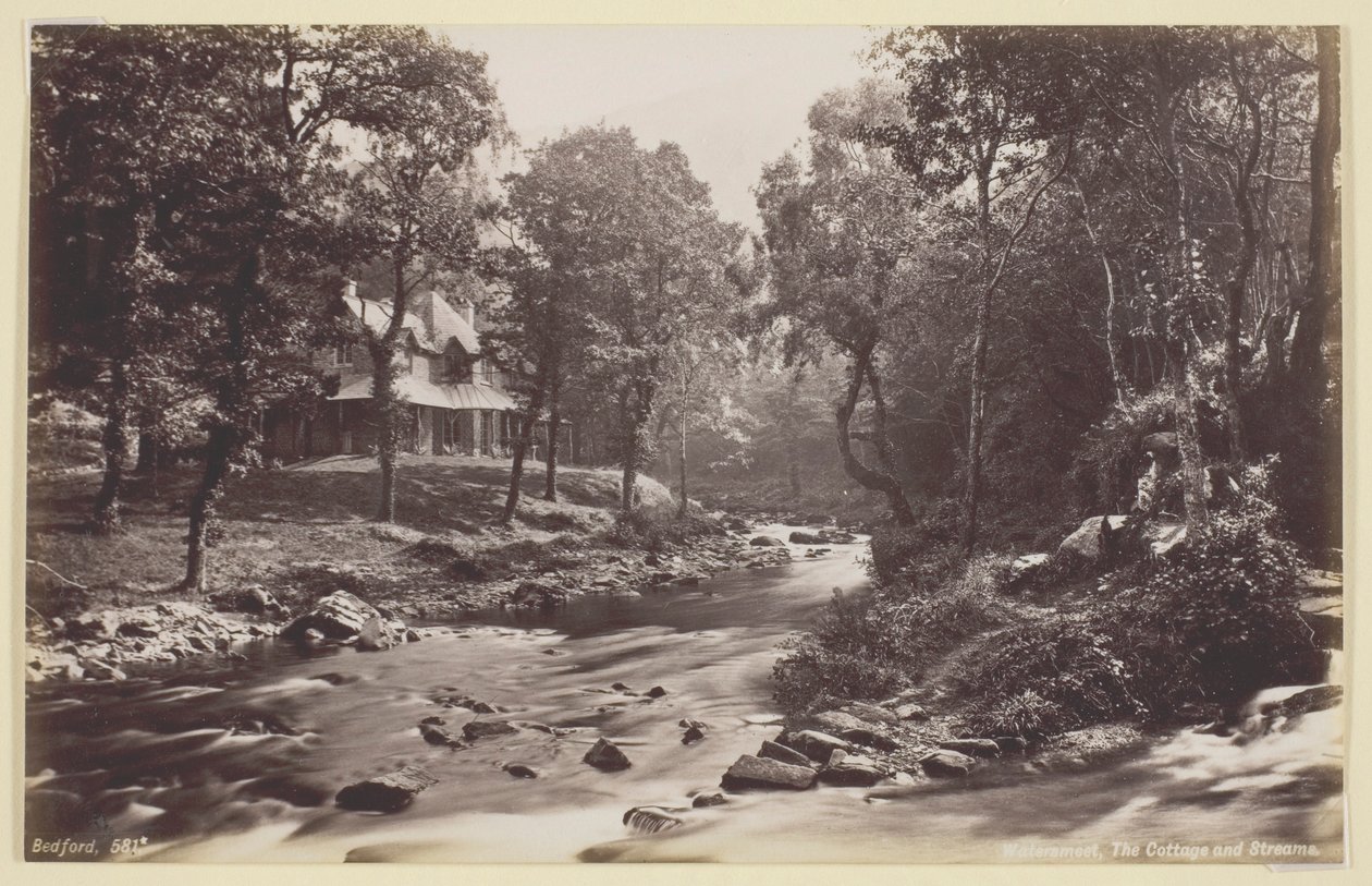 Watersmeet, het huisje en de stromen door Francis Bedford