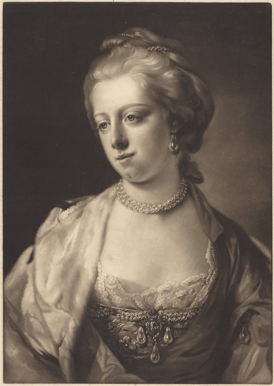 Prinses Caroline Mathilde, koningin van Denemarken door Francis Cotes
