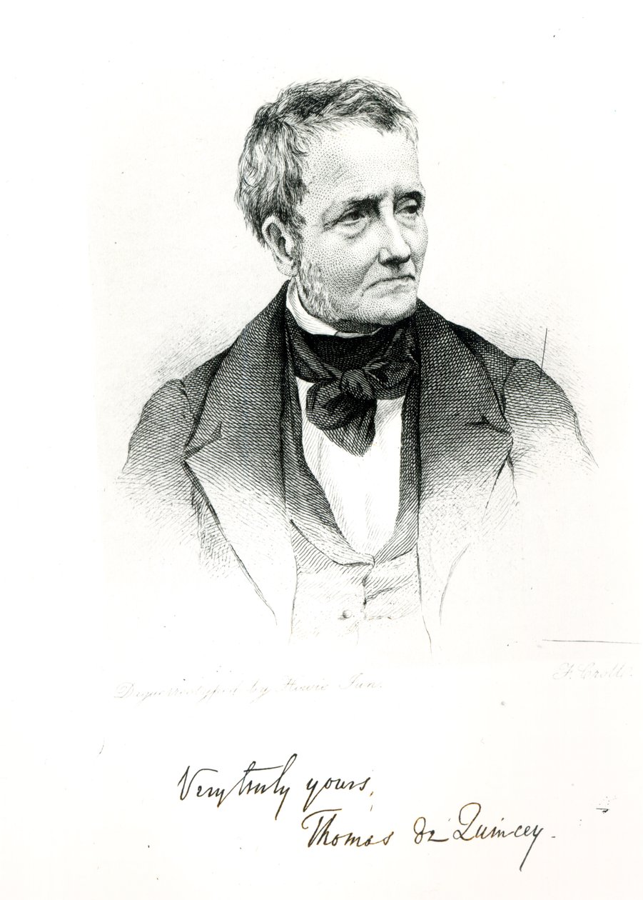 Thomas de Quincey (1785-1859), van een daguerreotypie door Howie door Francis Croll