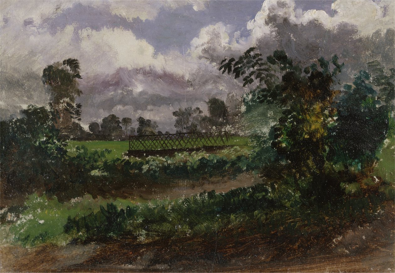 Een Uitzicht over de Tuin van de Kunstenaar vanuit zijn Huis in Exmouth, Devonshire door Francis Danby