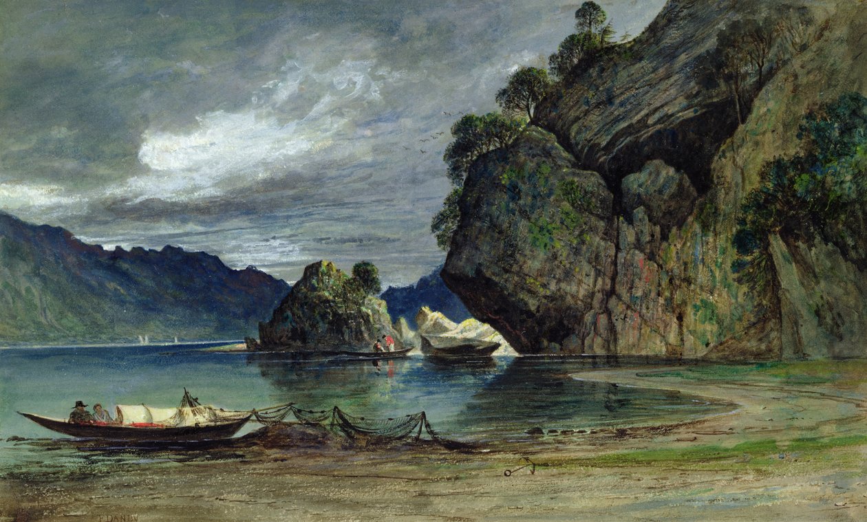 De nadering van een storm op Liensfjord door Francis Danby