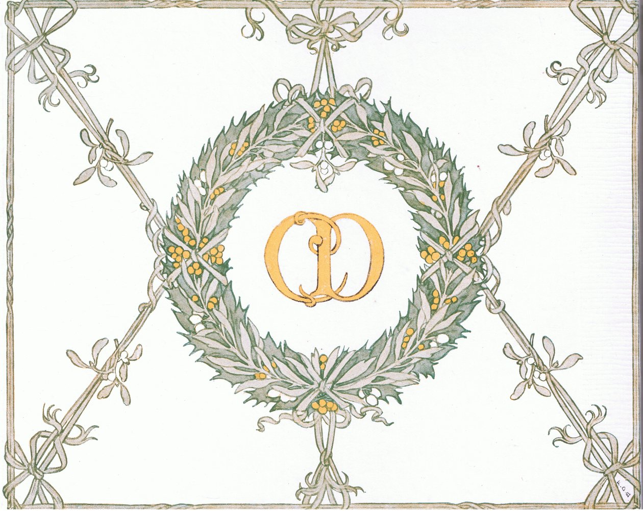 Ontwerp binnenzijde omslag, van The Magic Fishbone pub.by Warne  Co, c.1940 (kleurenlitho) door Francis Donkin Bedford