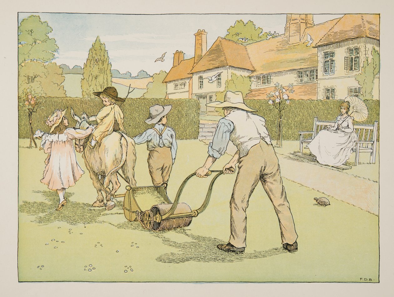 De tuinman, uit Vier en twintig zwoegers, pub. 1900 (kleurenlitho) door Francis Donkin Bedford