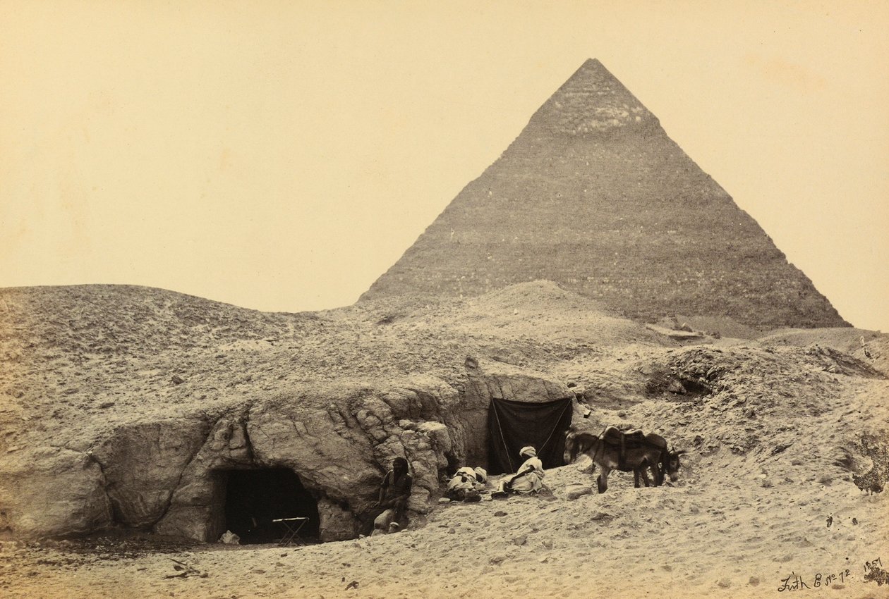 Egypte en Palestina: piramides van Kefren en graven in de vesting van Gizeh, Opper-Egypte door Francis Frith
