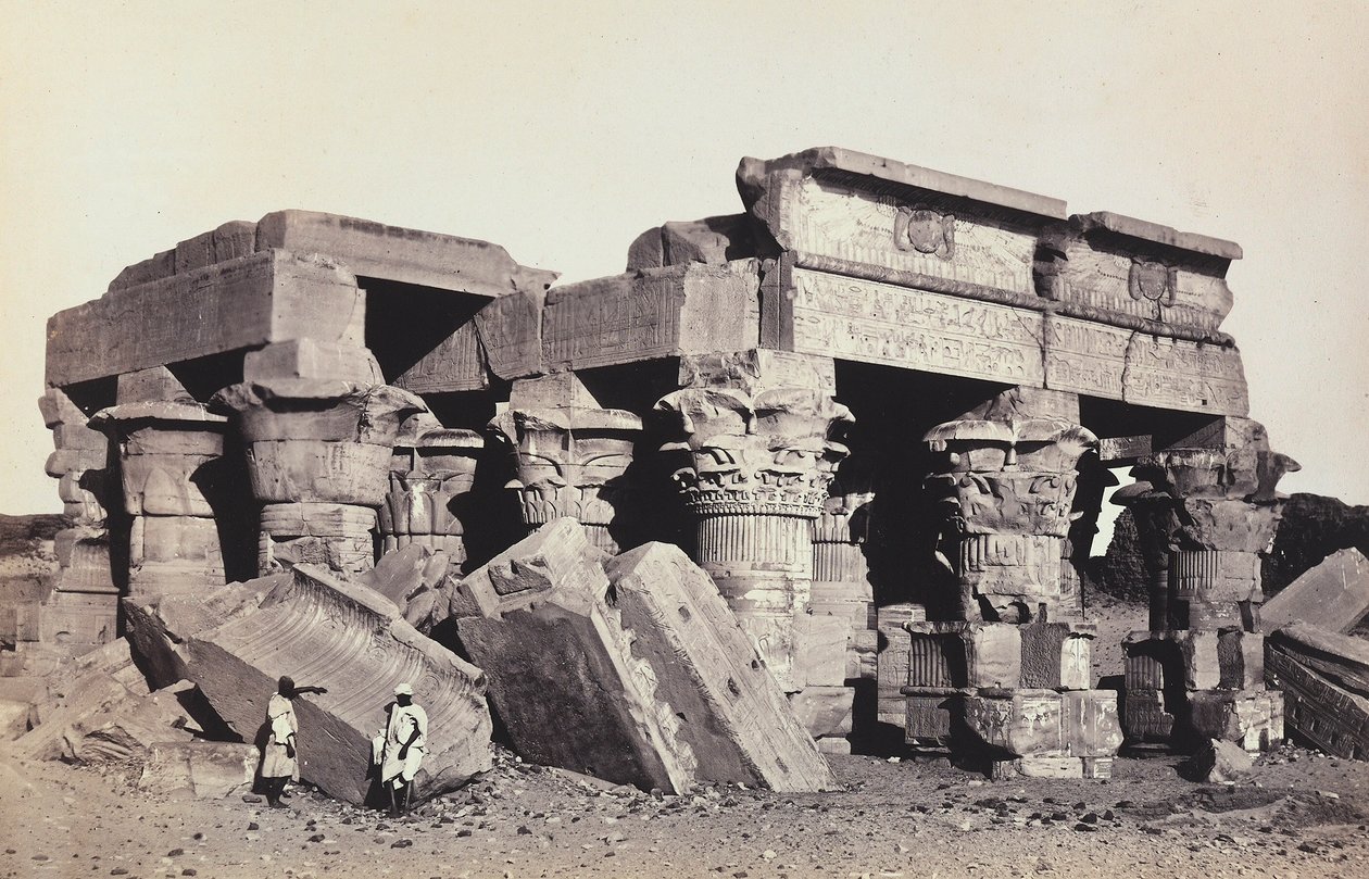 "Egypte en Palestina": ruïnes van de tempel van Sobek en Haroeri van Kom Ombo, Opper-Egypte door Francis Frith
