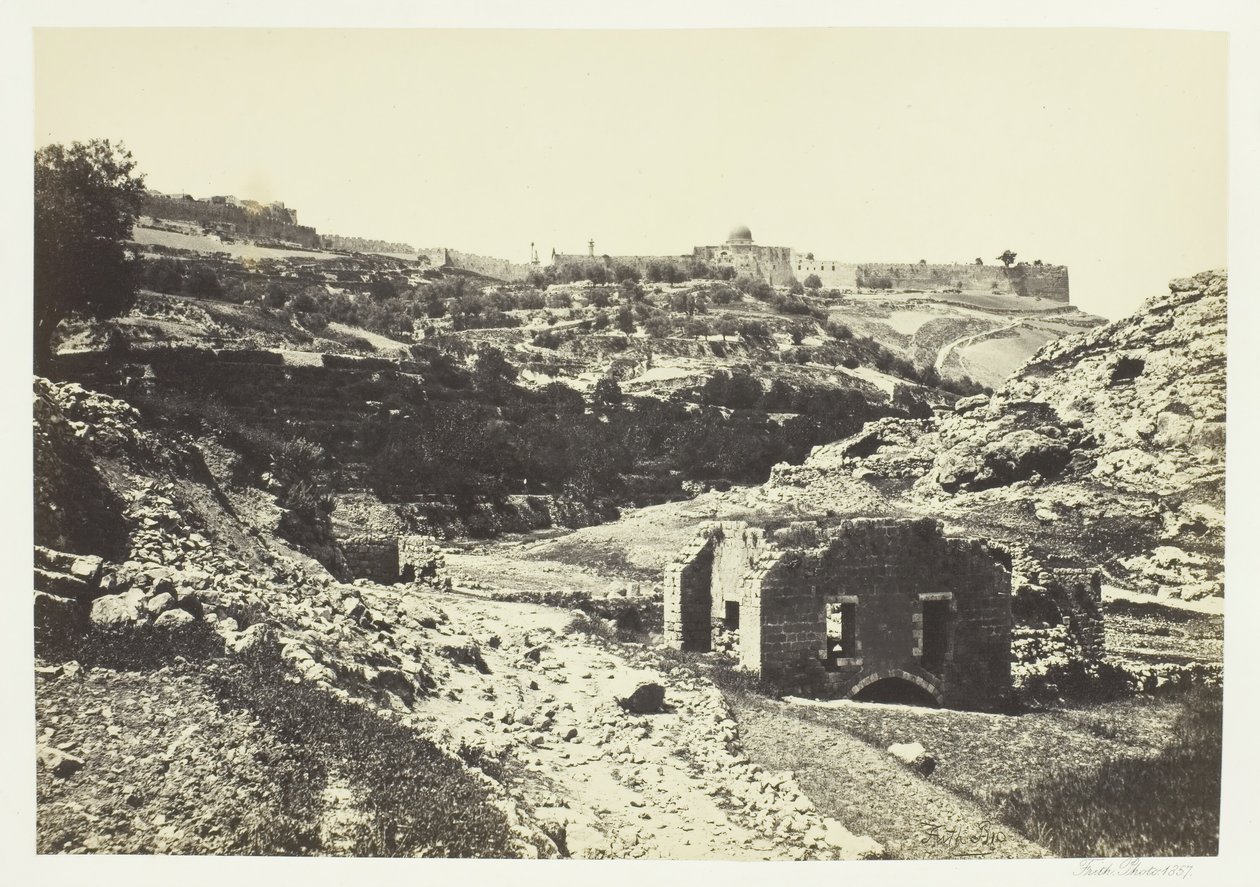 Jeruzalem vanaf de muur van En-Rogel, 1857 door Francis Frith