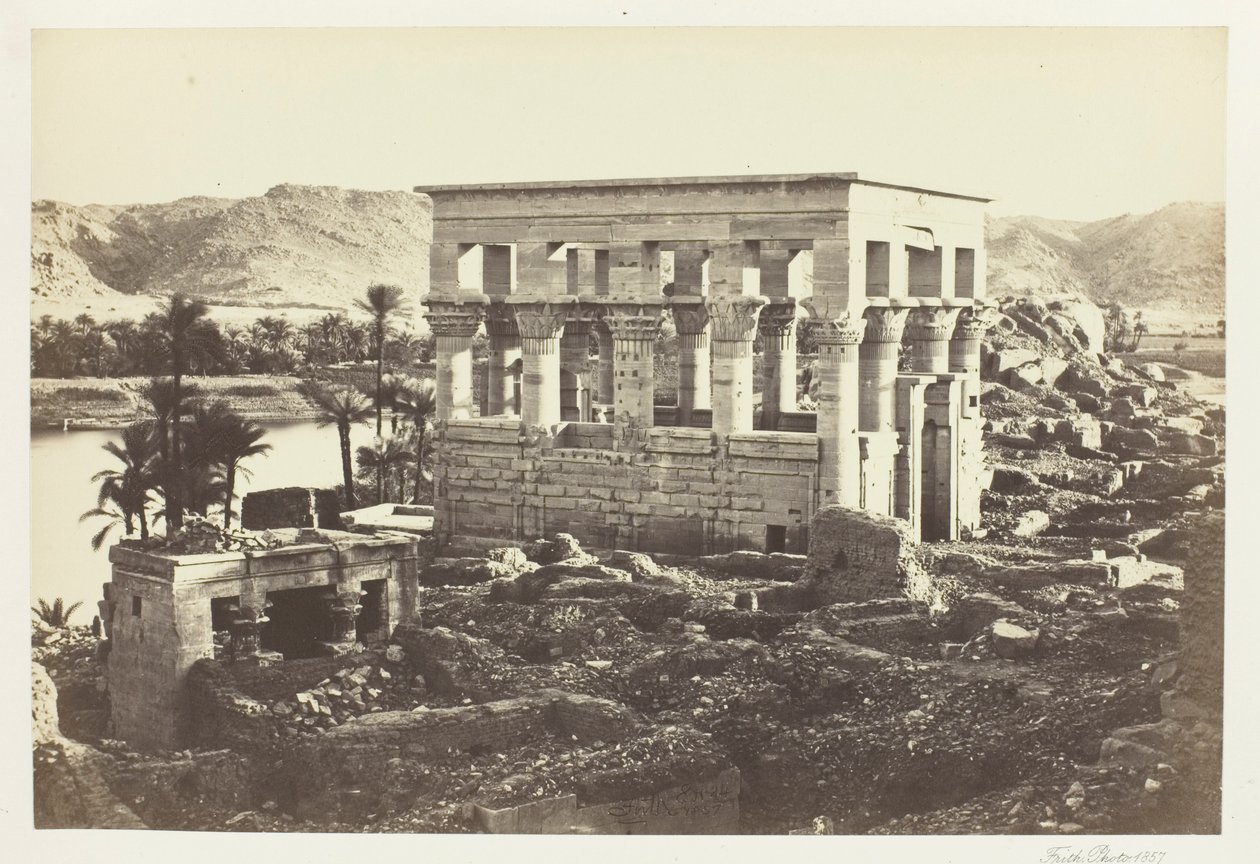 Bed van de farao, Philae, uit de Grote Tempel door Francis Frith