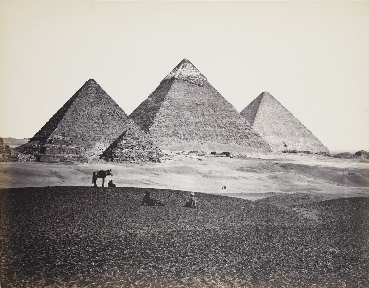 Piramiden van El-Gizeh, vanuit het zuidwesten door Francis Frith