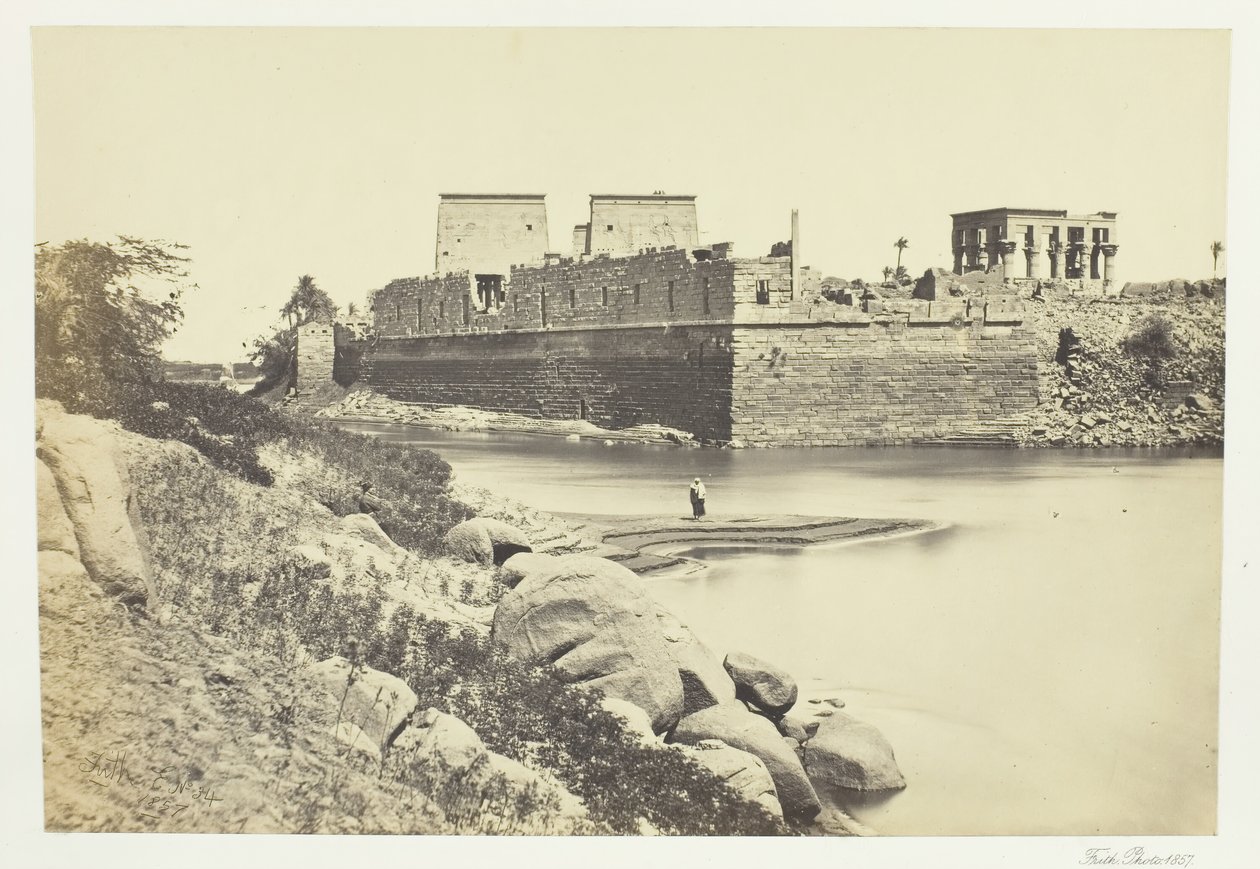 Zuidkant van het eiland Philae, 1857 door Francis Frith