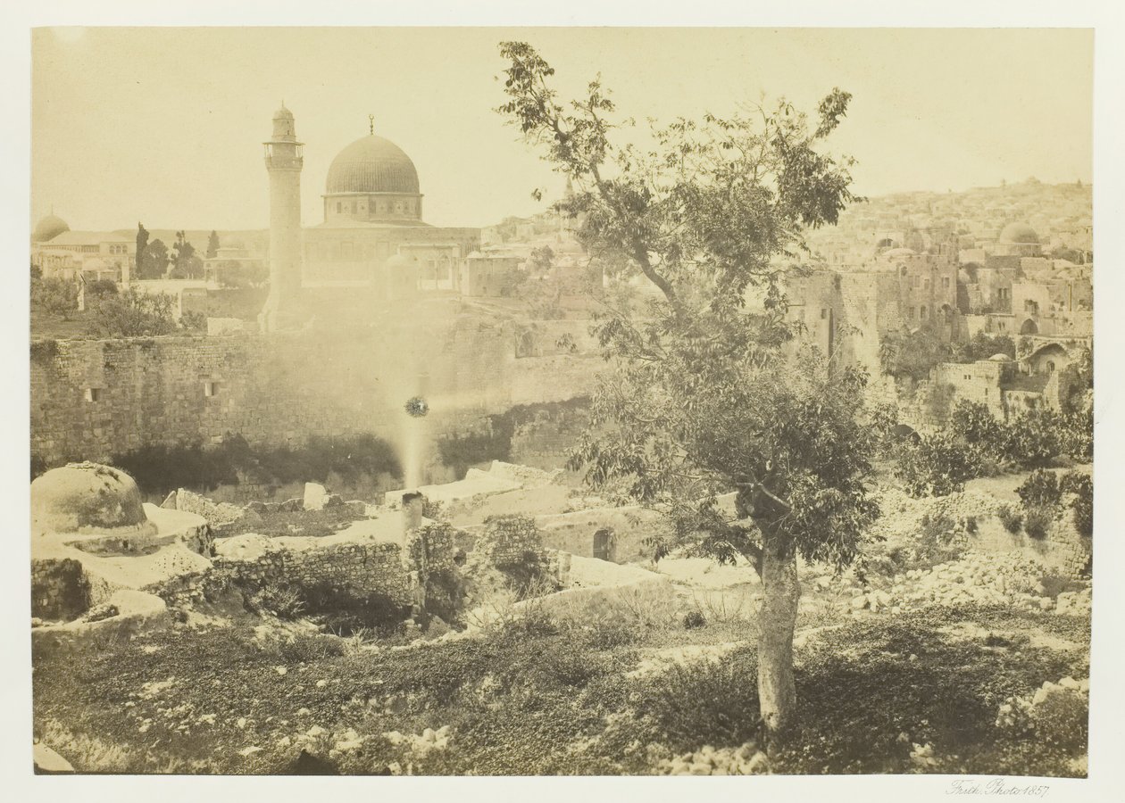 De moskee van Omar, Jeruzalem, 1857 door Francis Frith