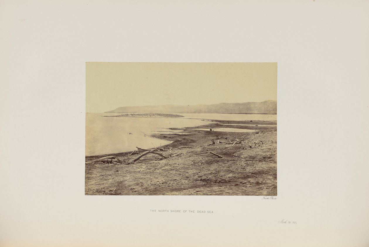 De noordelijke oever van de Dode Zee door Francis Frith
