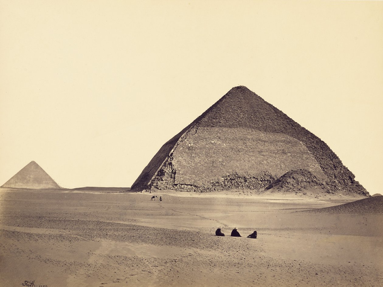 De piramiden van Dahshur vanuit het zuidwesten door Francis Frith