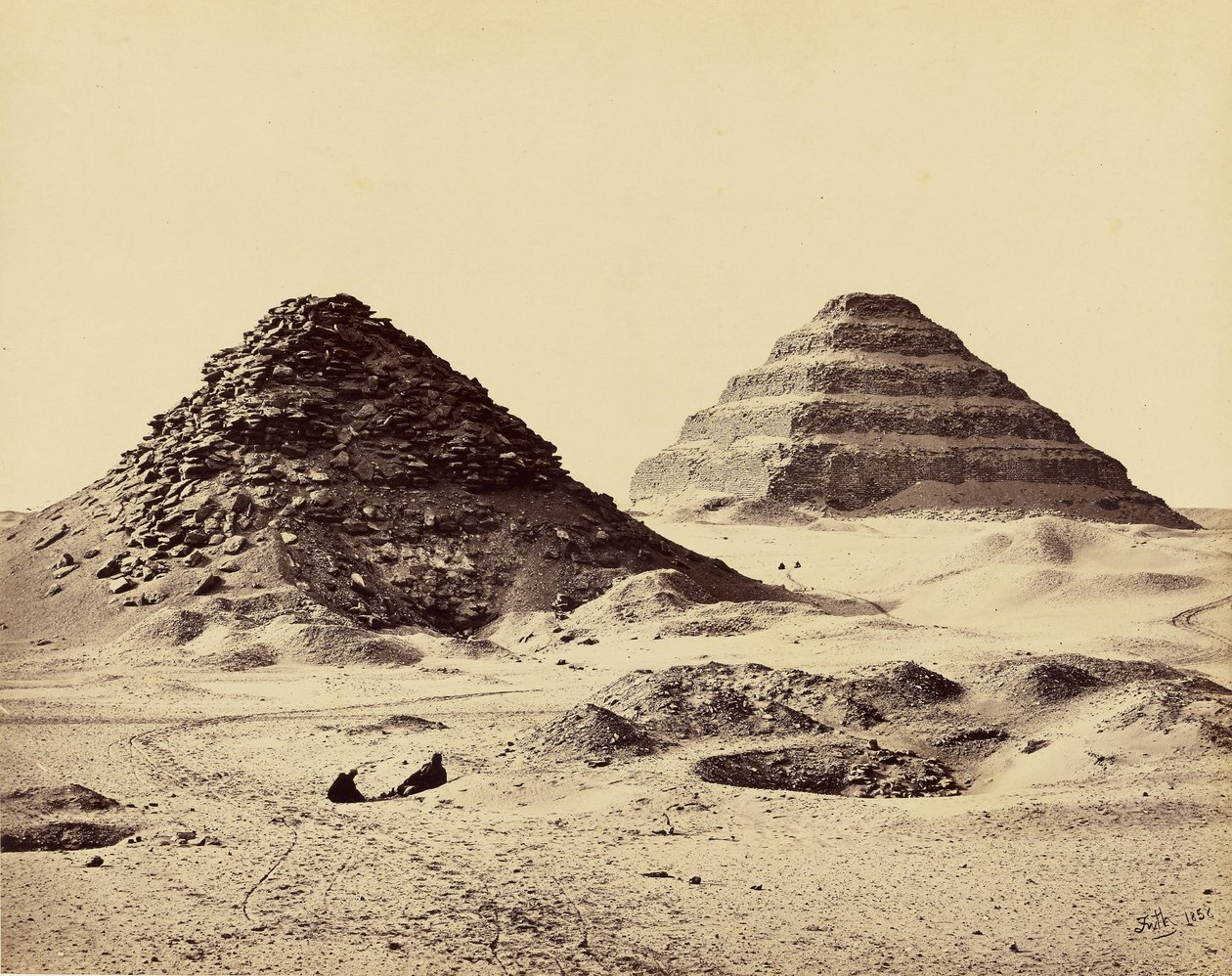 De piramides van Sakkarah. Vanuit het noordoosten door Francis Frith