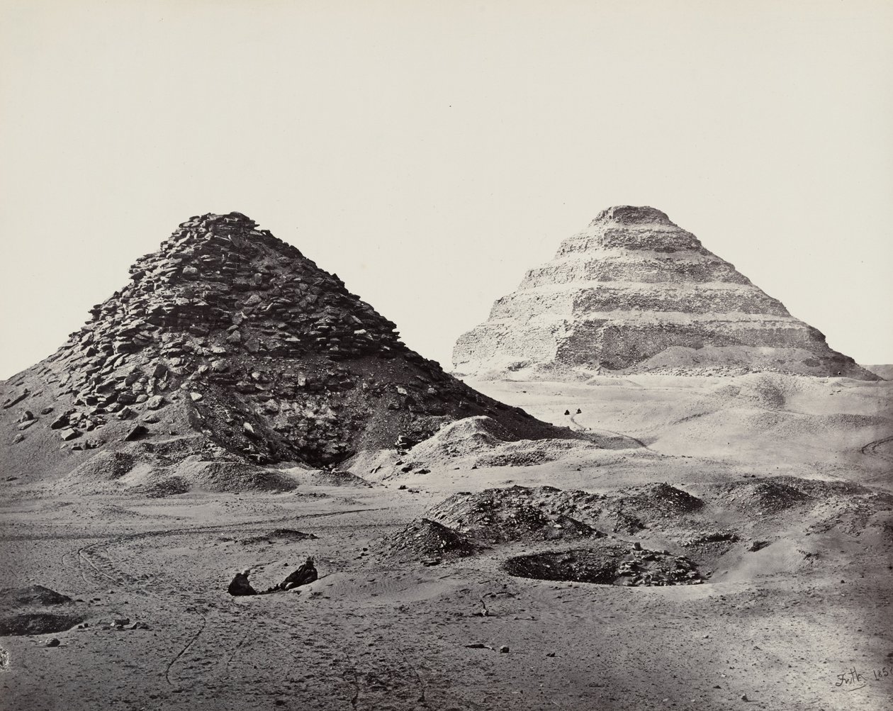 De piramiden van Saqqara vanuit het noordoosten door Francis Frith