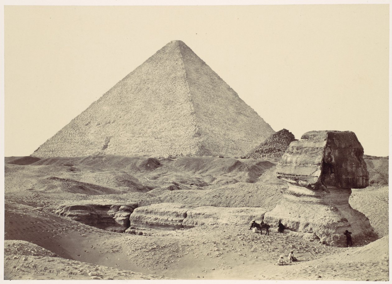 De Sfinx en de Grote Piramide, Gizeh door Francis Frith