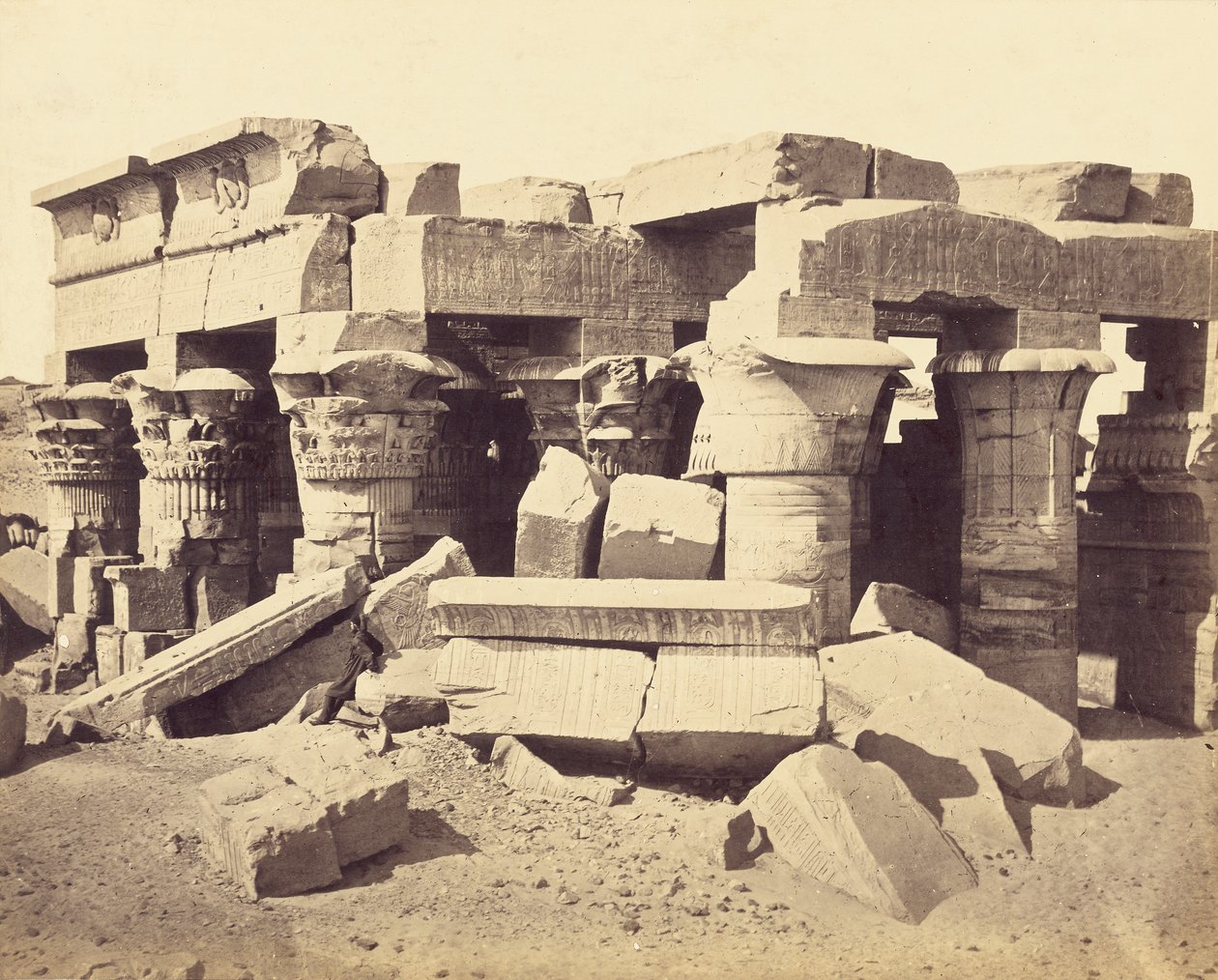 De tempel van Kom Ombo door Francis Frith