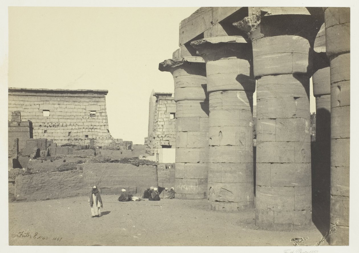 Uitzicht bij Luxor door Francis Frith