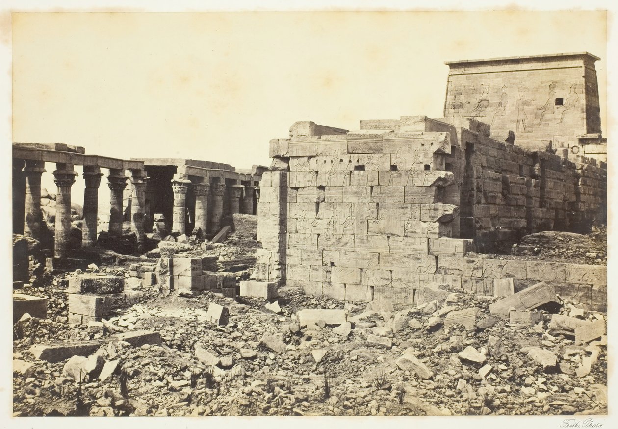 Uitzicht op het eiland Philae, 1857, gedrukt 1862 door Francis Frith