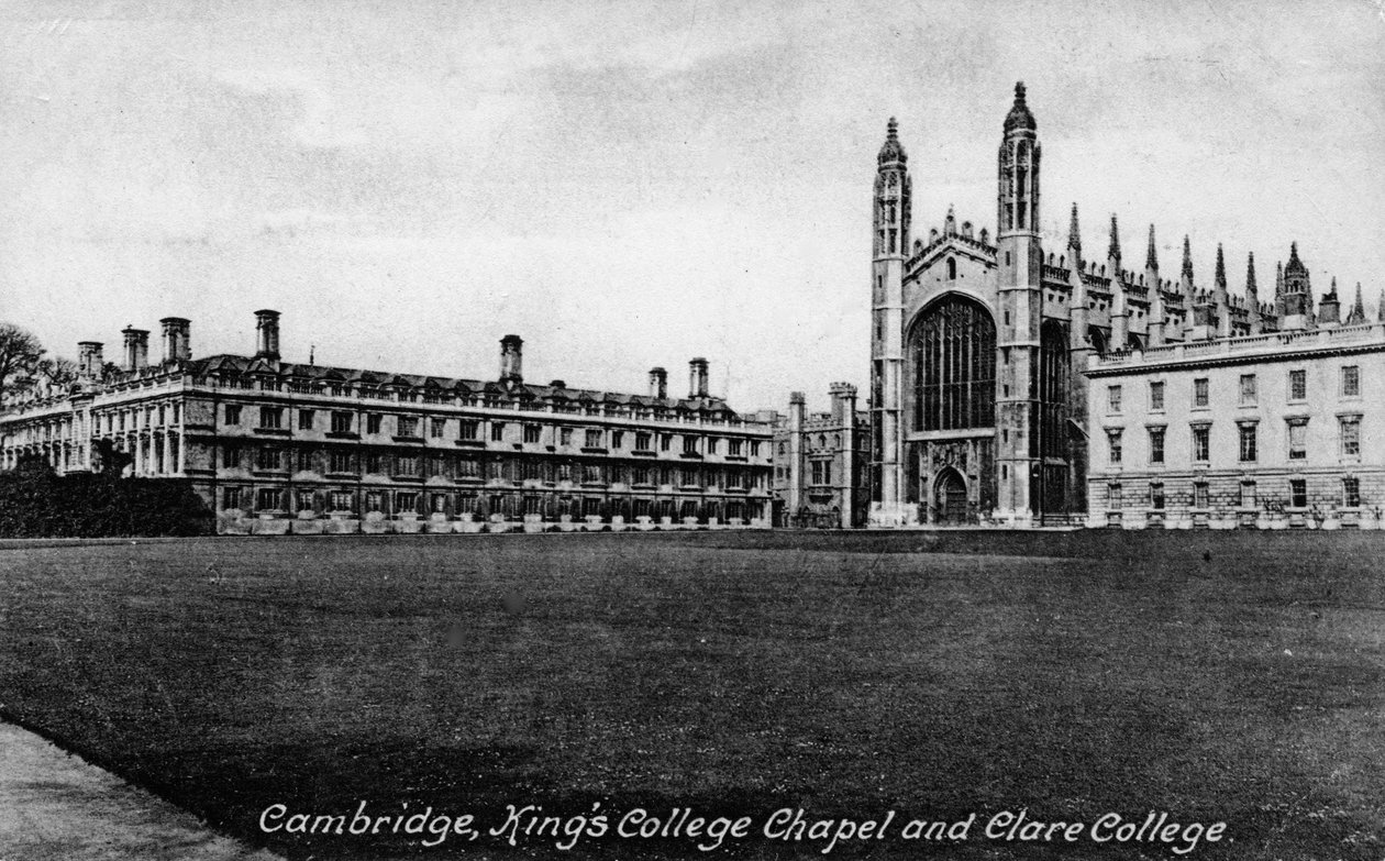 Kings College Chapel en Clare College, Cambridge, Cambridgeshire, eind 19e eeuw door Frith and Co
