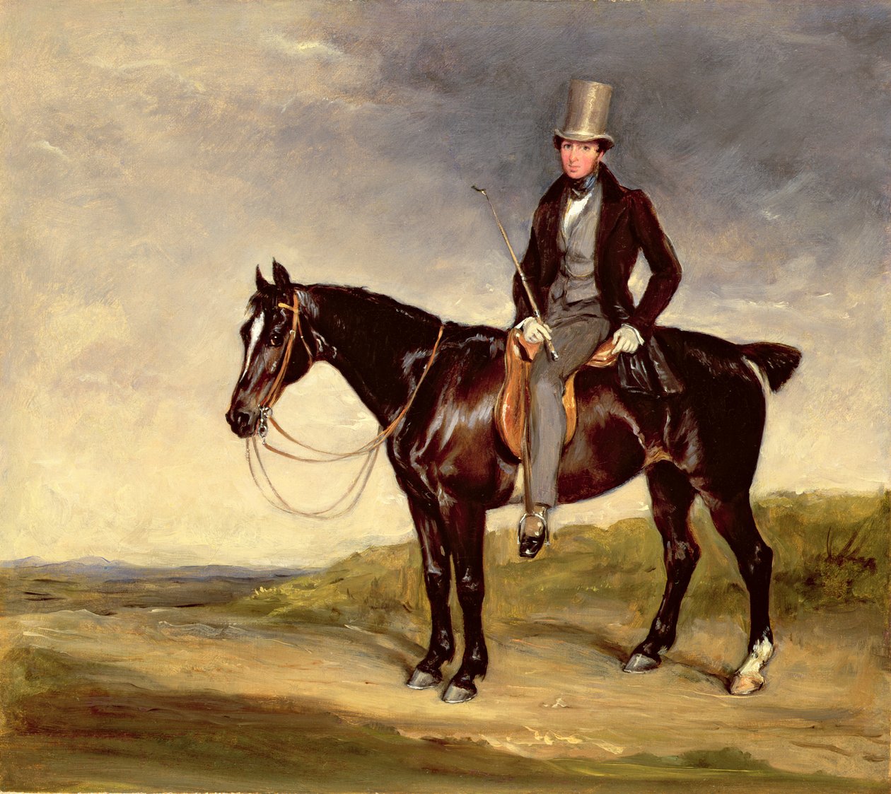 John Hay-Mackenzie op zijn Donkerbruine Cob door Francis Grant