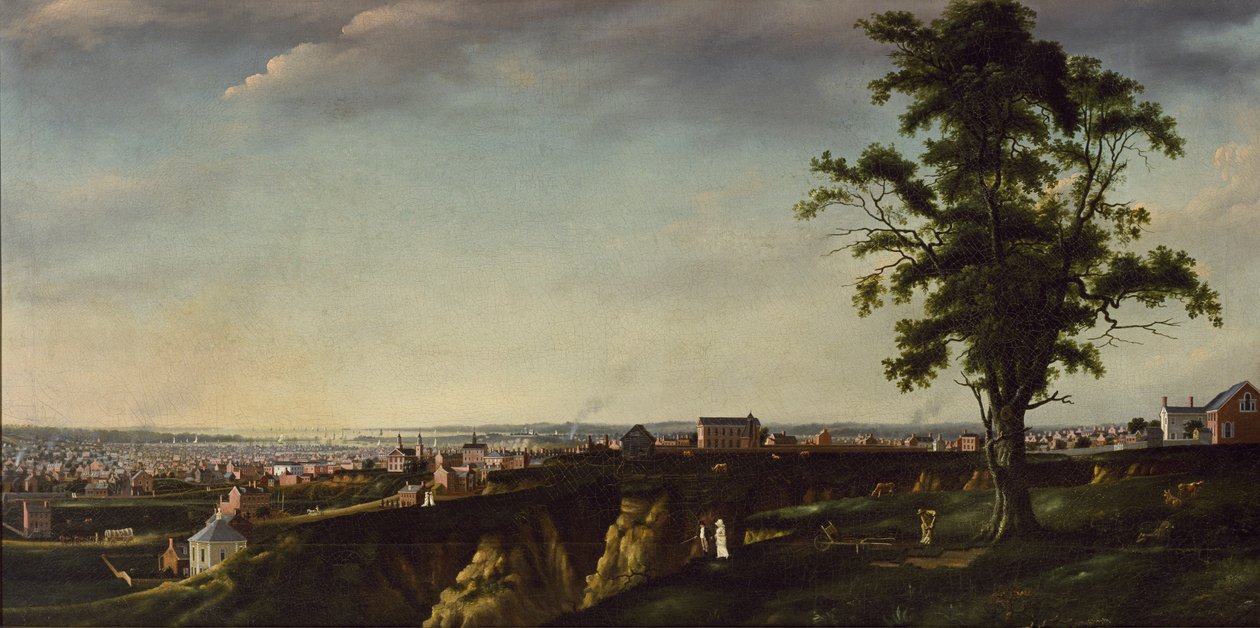 Uitzicht op Baltimore vanaf Chapel Hill, c.1803 door Francis Guy