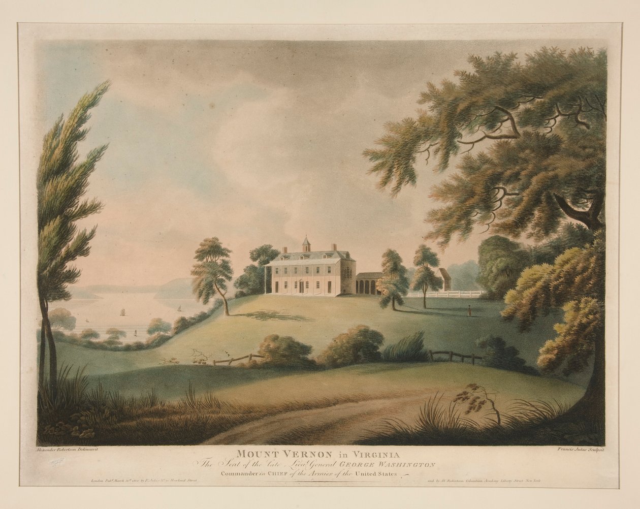 Mount Vernon in Virginia / De zetel van wijlen luitenant-generaal George Washington door Francis Jukes