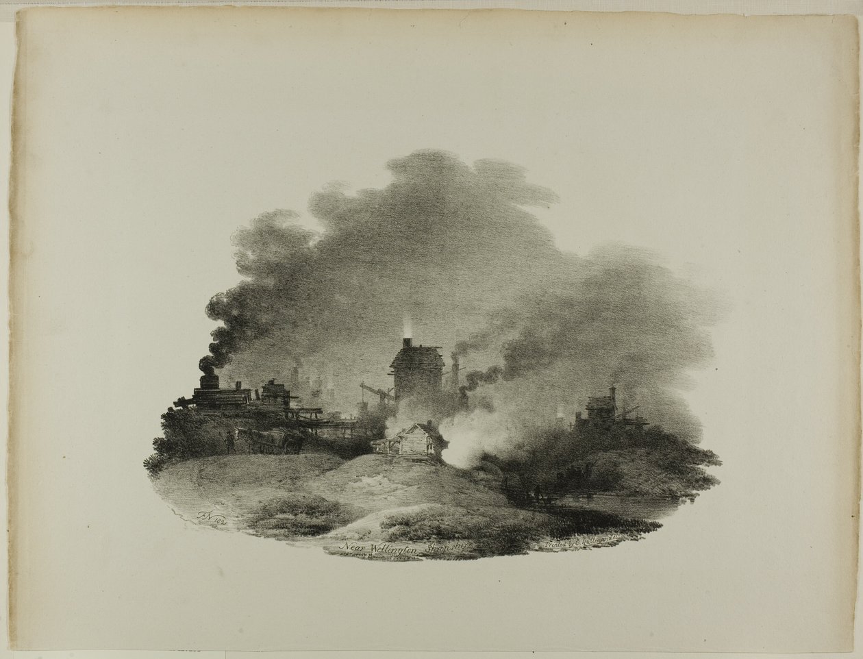 Bij Wellington, Shropshire door Francis Nicholson