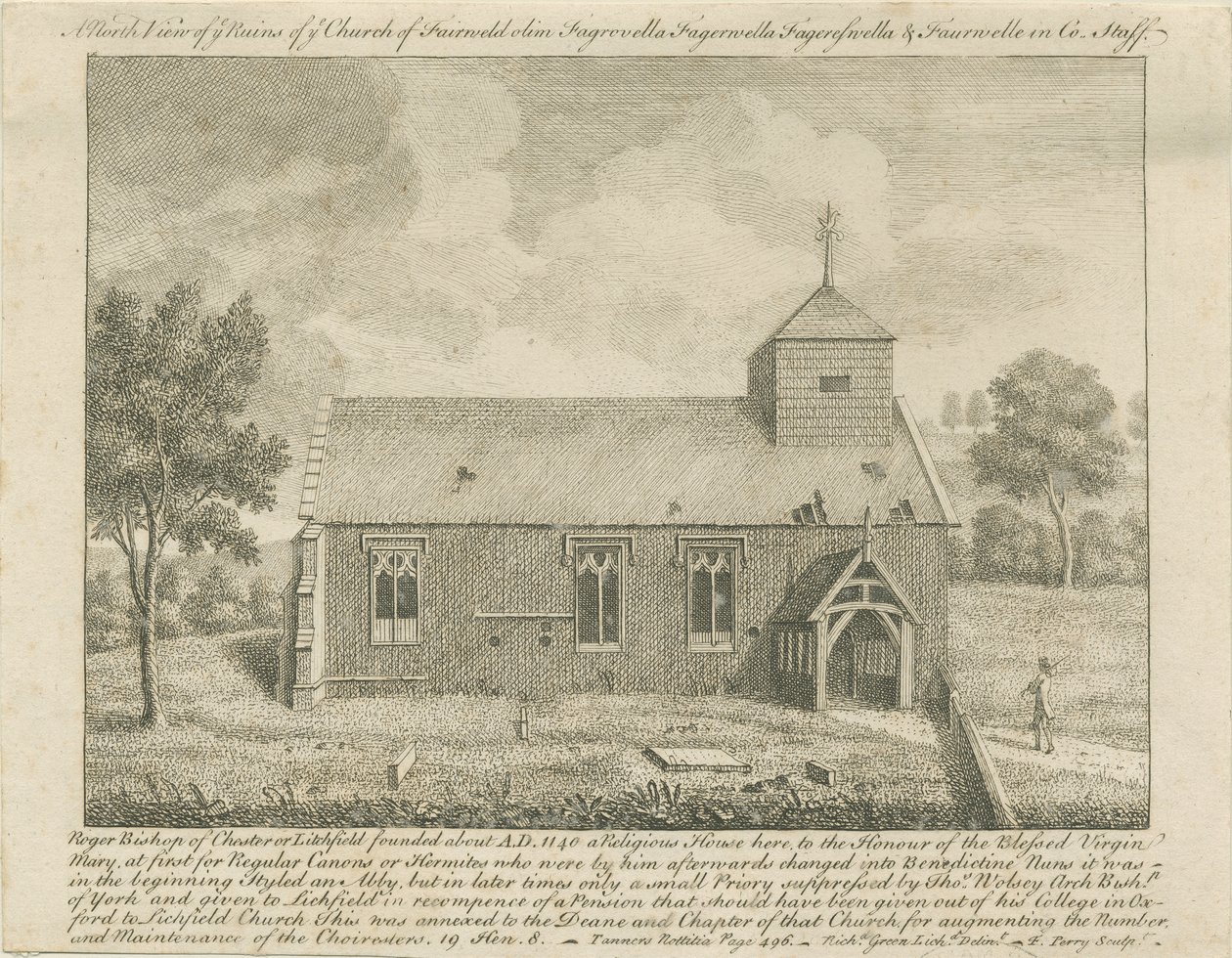 Afscheid Kerk: ets, nd [1740] door Francis Perry