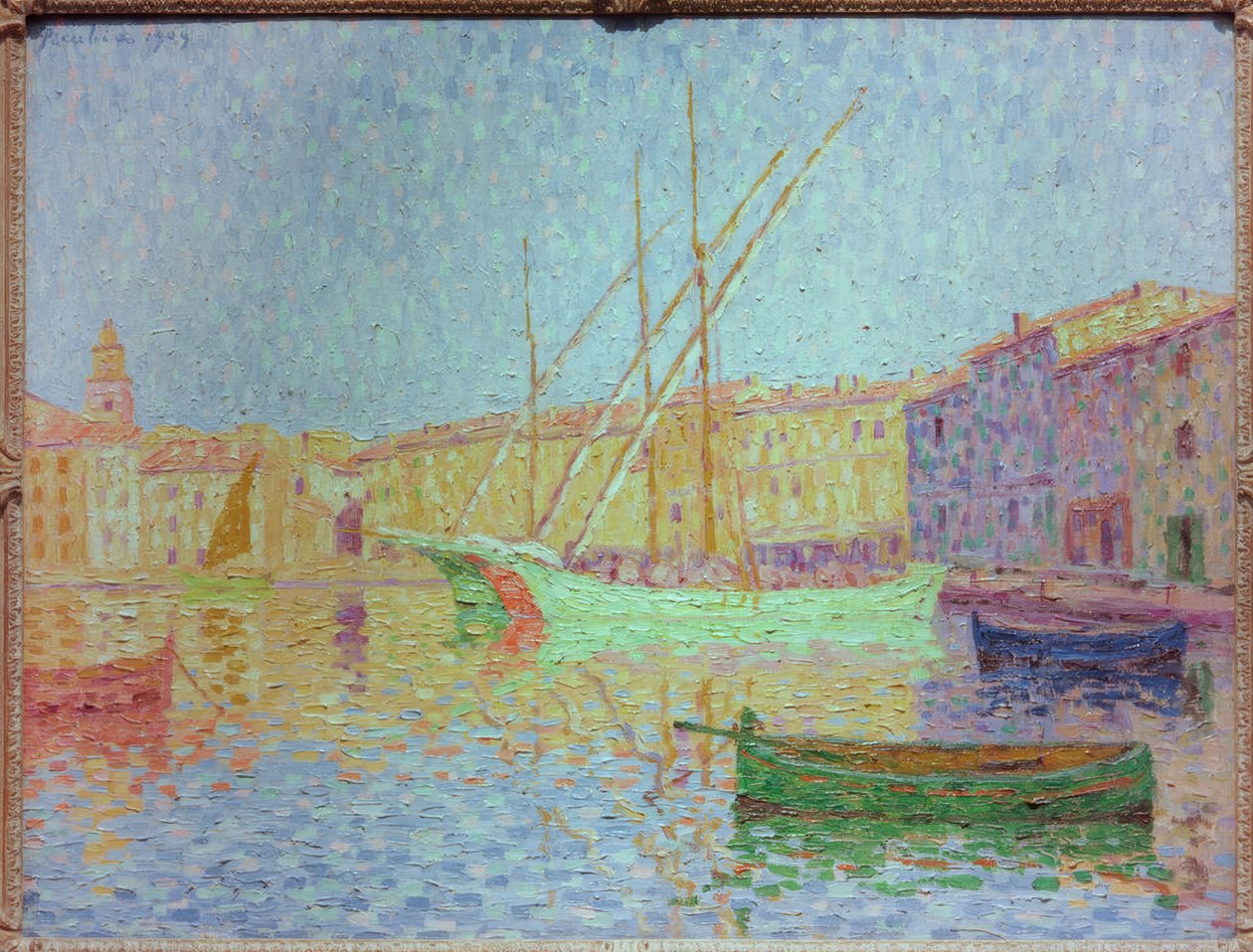 De haven van Saint-Tropez, het effect van de zon door Francis Picabia