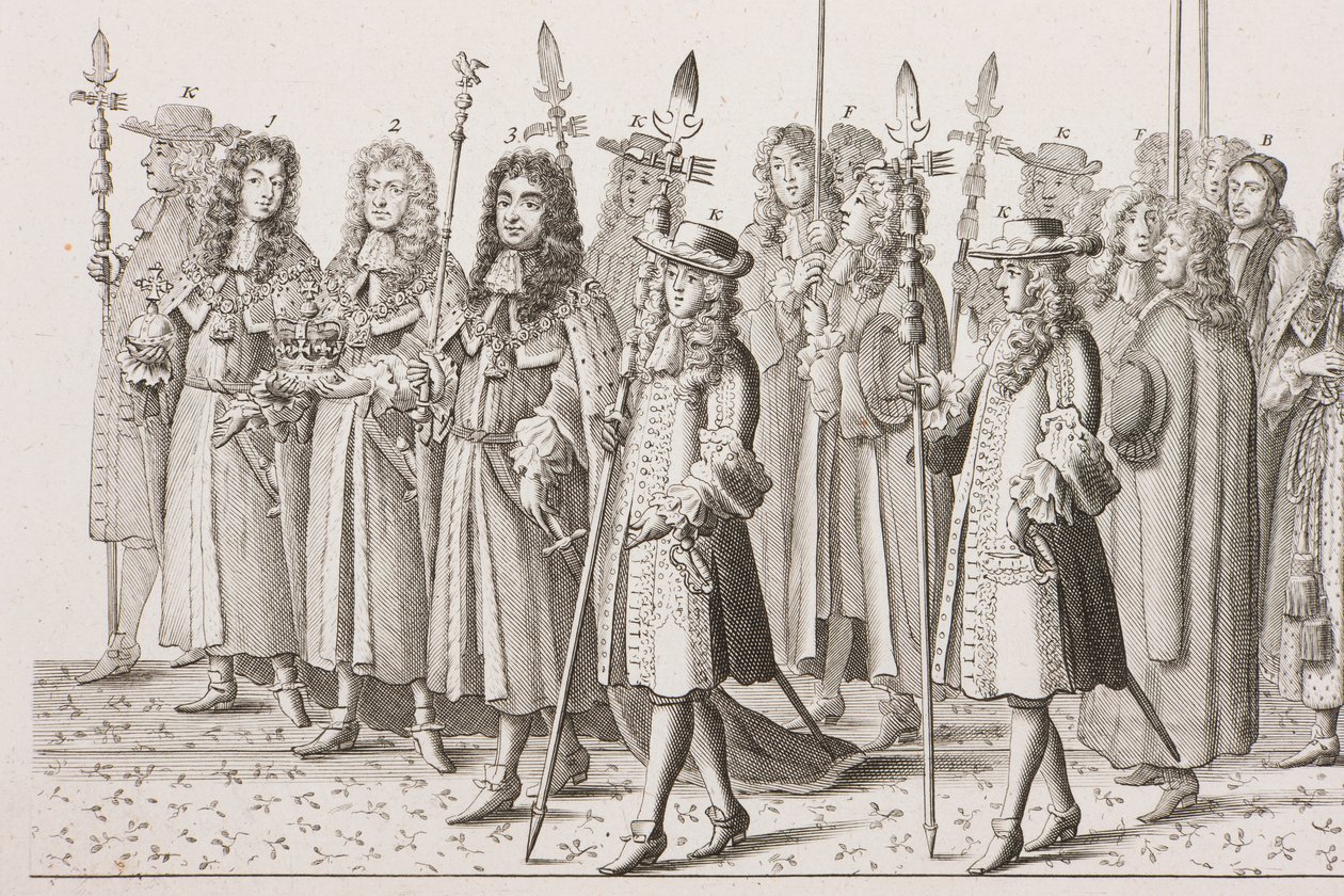 Kroningsprocessie van James II door Francis Sandford