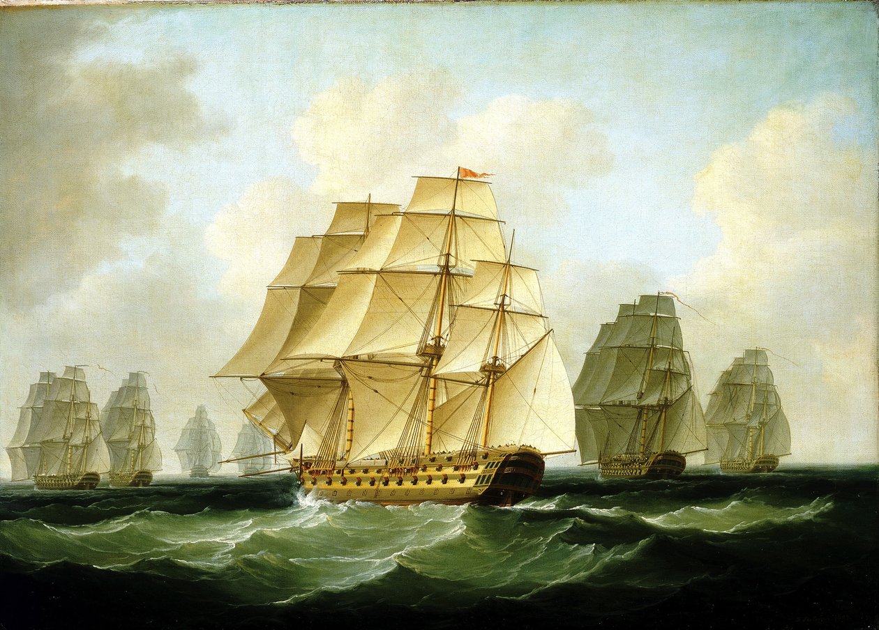 Episodes van de Napoleontische oorlogen (1803-1815): De achtervolgingen geleid door Richard Strachan, bij Kaap Ortegal (Spanje), 4 november door Francis Sartorius