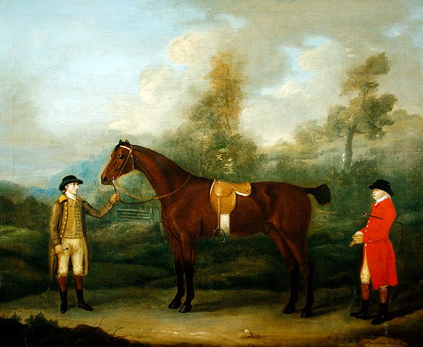 Jager met zijn paard en knecht door Francis Sartorius