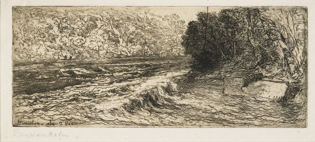 Een geschikte plek voor een zalm door Francis Seymour Haden