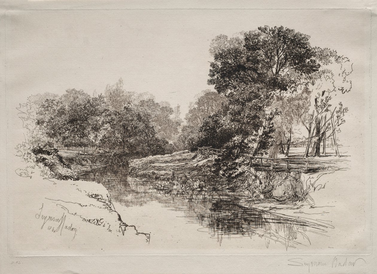 Een rivier in Ierland, 1864 door Francis Seymour Haden