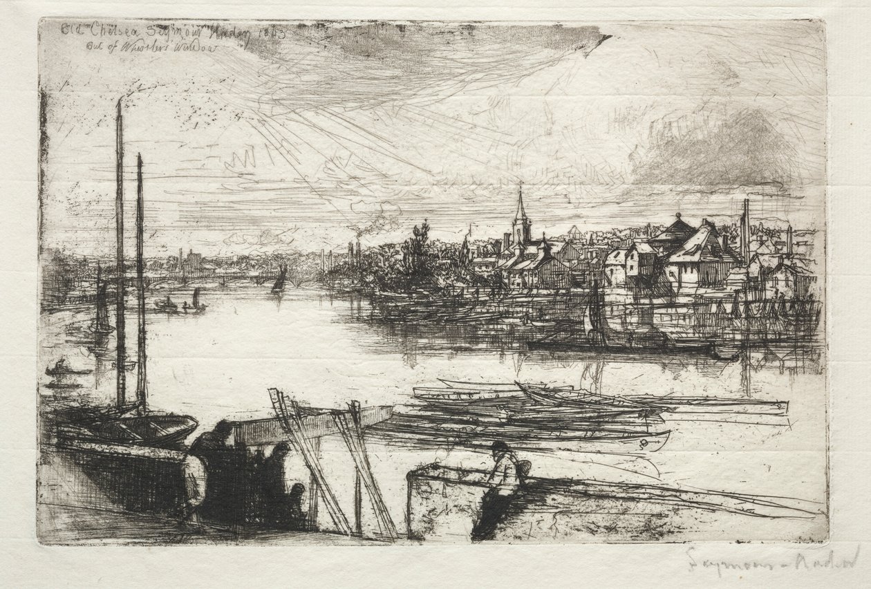 Battersea Reach, 1843 door Francis Seymour Haden