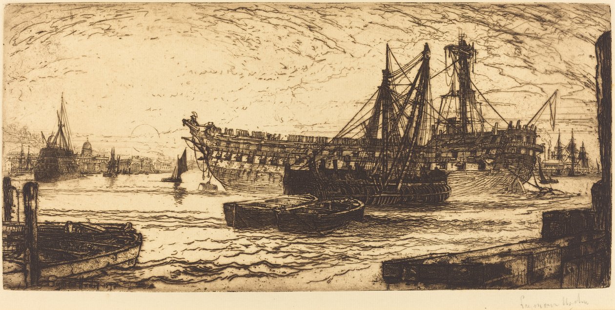 Het uiteenvallen van de Agamemnon door Francis Seymour Haden