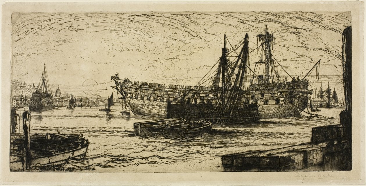Het Slopen van de Agamemnon, No. I door Francis Seymour Haden