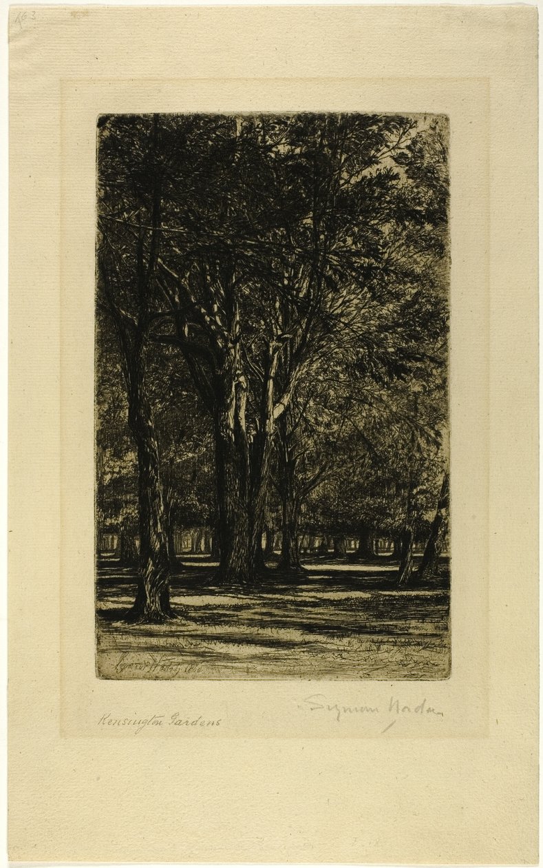 Kensington Gardens, nr. II (grote plaat) door Francis Seymour Haden