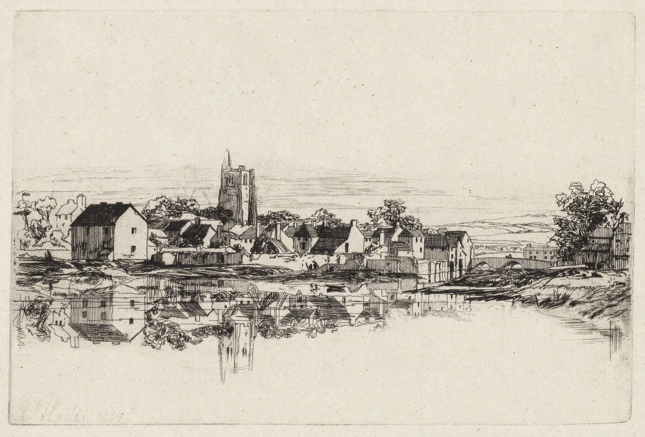 Kidwelly Town, 1859 door Francis Seymour Haden