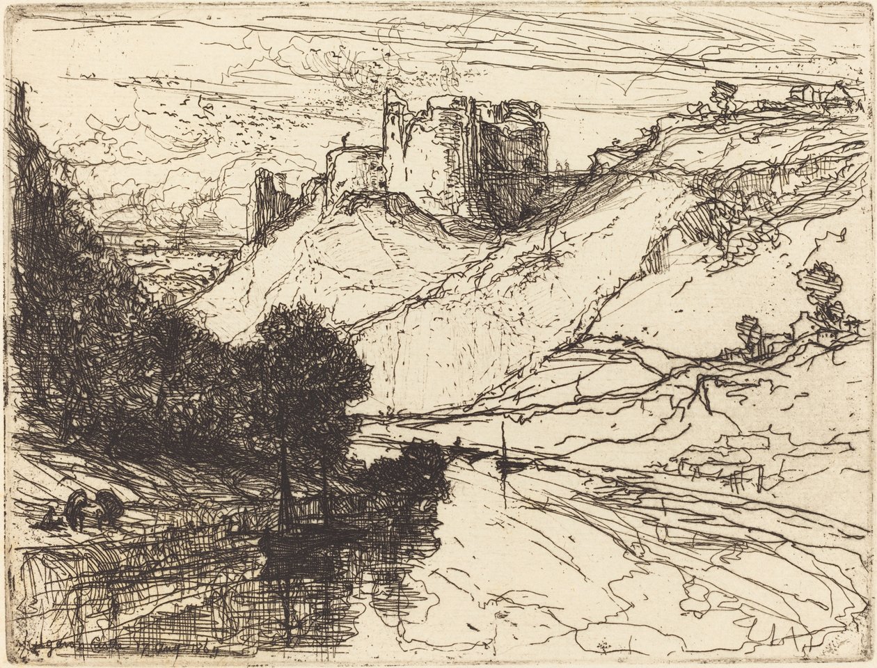 Kilgaren Kasteel door Francis Seymour Haden