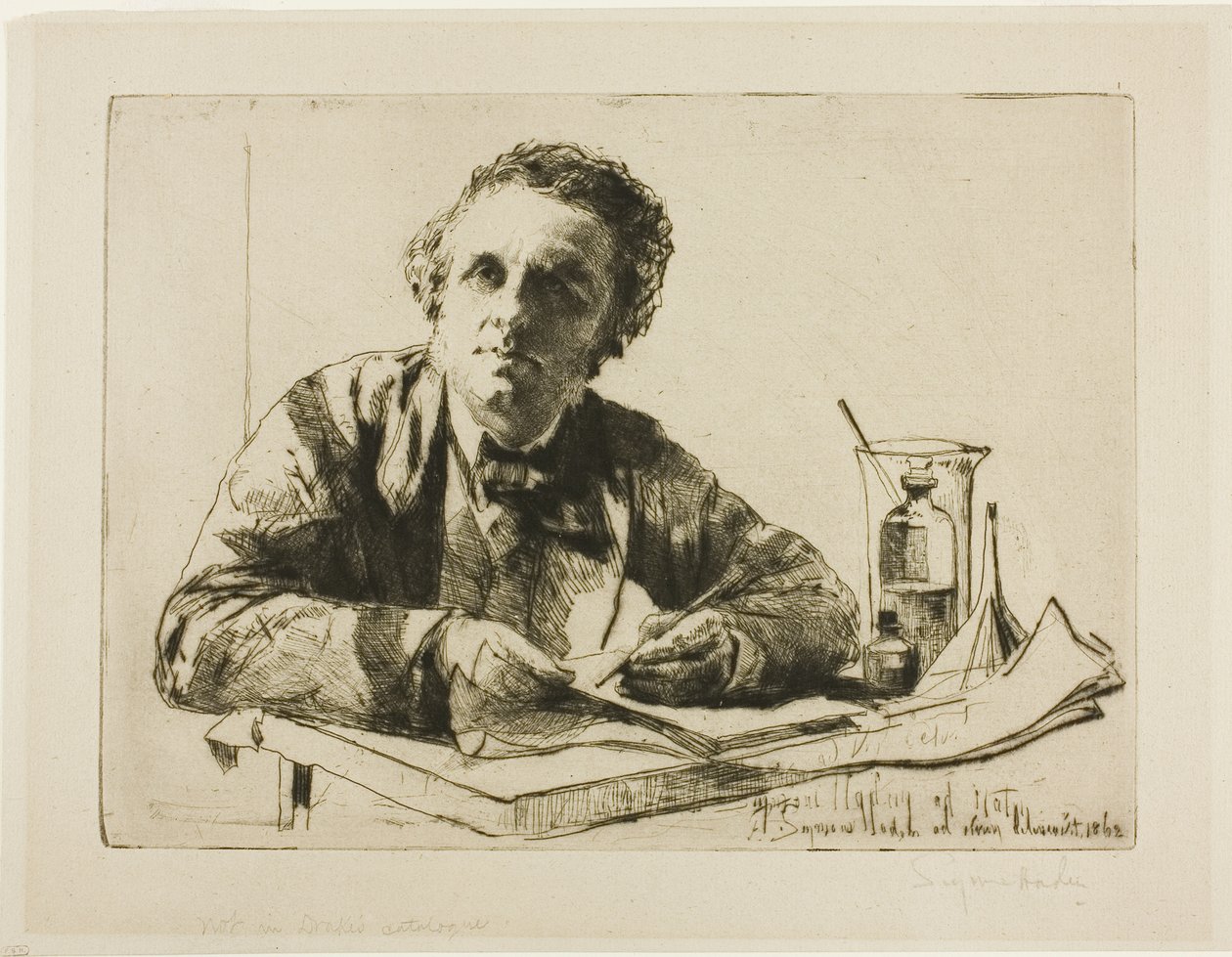 Portret van Francis Seymour Haden, Nr. 2 (Tijdens het Etsen) door Francis Seymour Haden