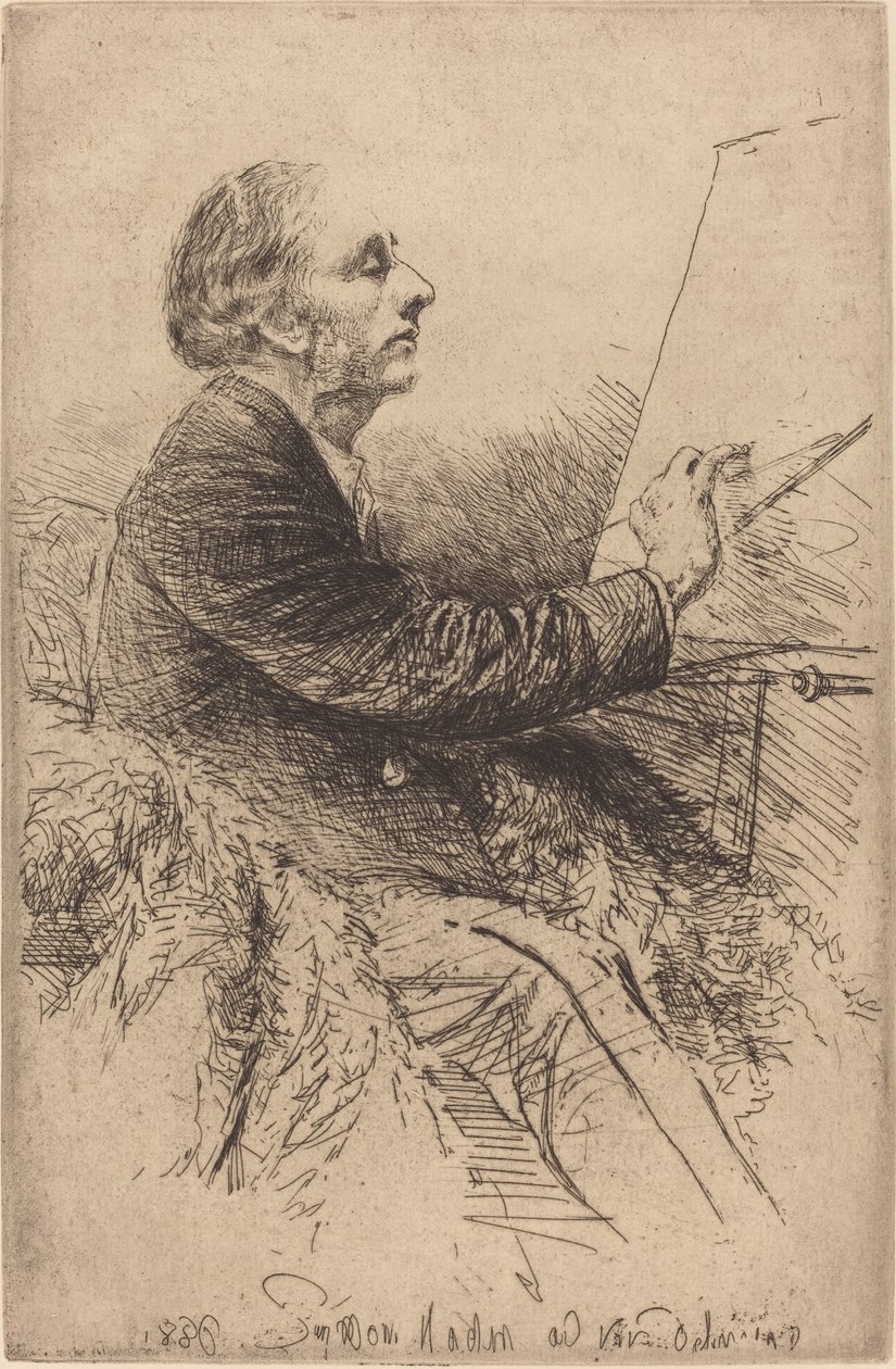 Zelfportret aan de Ezelschilder door Francis Seymour Haden