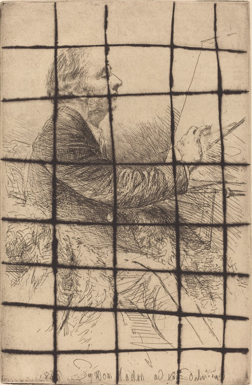 Zelfportret aan de Ezelsbrug door Francis Seymour Haden
