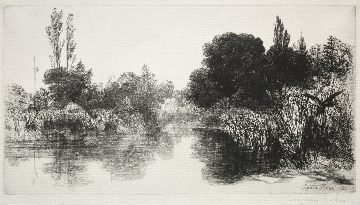 Shere Mill Pond, No. 11 (De Grote Plaat) door Francis Seymour Haden