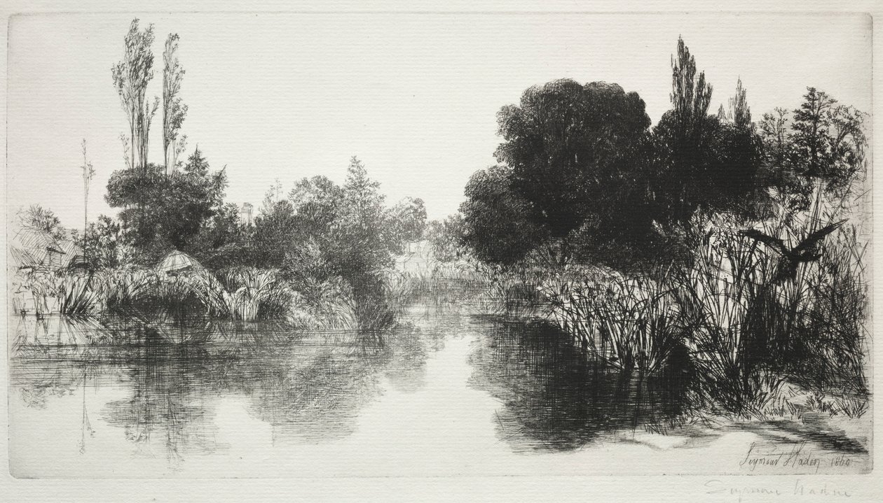 Shere Mill Pond, No. 11 De Grote Plaat, 1860 en later door Francis Seymour Haden