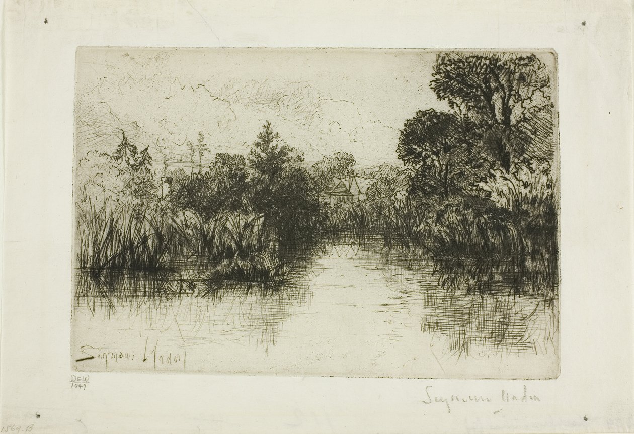 Shere Mill Pond, No. I (kleine plaat) door Francis Seymour Haden