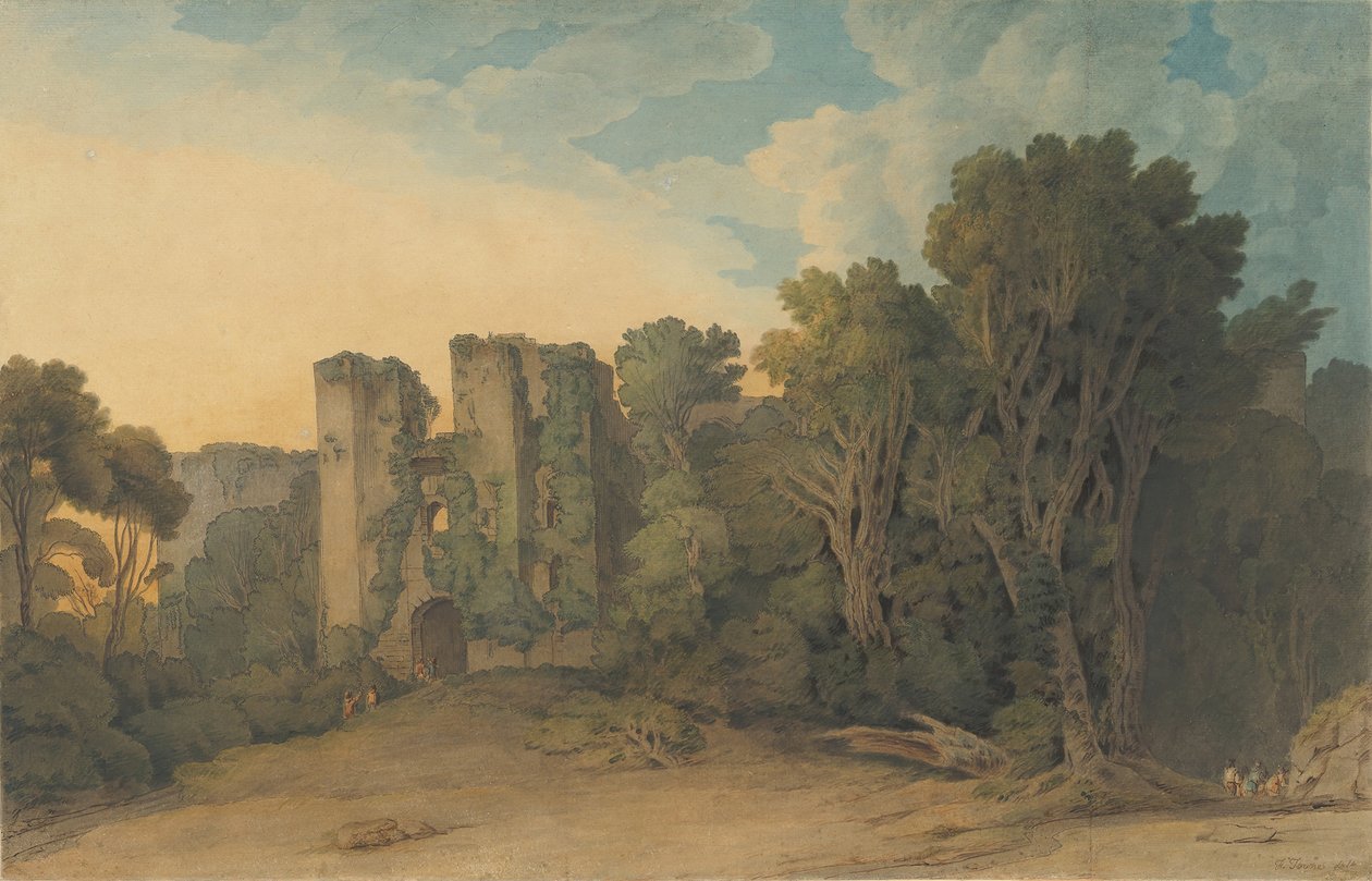 Berry Pomeroy Castle in het graafschap Devon, 1775-1805 door Francis Towne